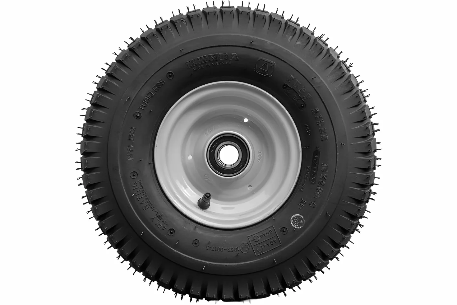 UNITRAILER Roue Complète 15x6.00-6 pour Tondeuse, Stabilité Maximale et Traction sur Herbe, Pneu Kenda 4PR et Jante en Acier STARCO 3x98 avec Roulements Étanches 6205-2RS