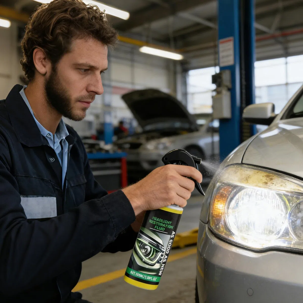 Automobile Headlight Cleaner, Restoration Liquid 100ml, Visibility Solution with Compact Build, Maintenance Accessory with Sturdy Details, 100 ml Vehicle Equipment, Workshop Organizer for Drivers