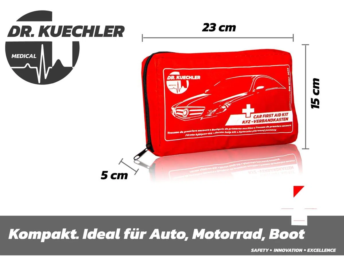 Trousse de secours automobile de qualité, dernière norme DIN 13164 : 2023, trousse de secours voiture 2023, kit de premiers secours complet voiture