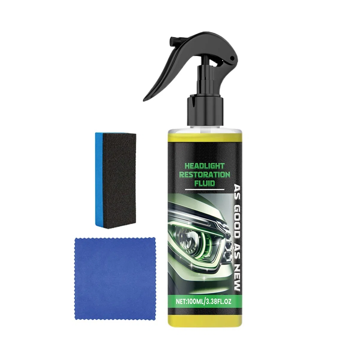 Automobile Headlight Cleaner, Restoration Liquid 100ml, Visibility Solution with Compact Build, Maintenance Accessory with Sturdy Details, 100 ml Vehicle Equipment, Workshop Organizer for Drivers